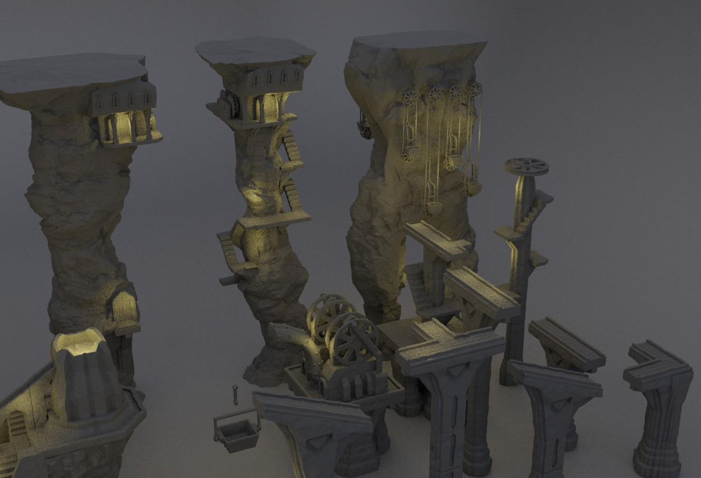 Dwarf Forge Complex | 28mm Scale Model Terrain | D&D TTRPG Playable 3D Printed Building | MiniatureLand