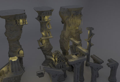 Dwarf Forge Complex | 28mm Scale Model Terrain | D&D TTRPG Playable 3D Printed Building | MiniatureLand