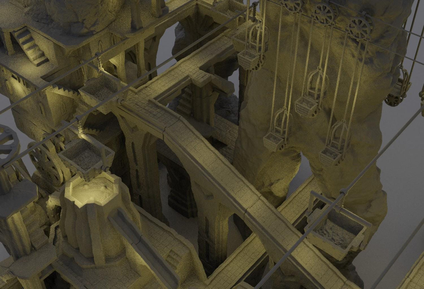 Dwarf Forge Complex | 28mm Scale Model Terrain | D&D TTRPG Playable 3D Printed Building | MiniatureLand