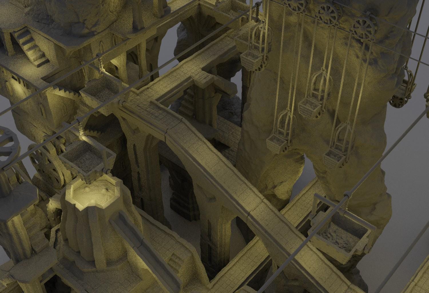 Dwarf Forge Complex | 28mm Scale Model Terrain | D&D TTRPG Playable 3D Printed Building | MiniatureLand