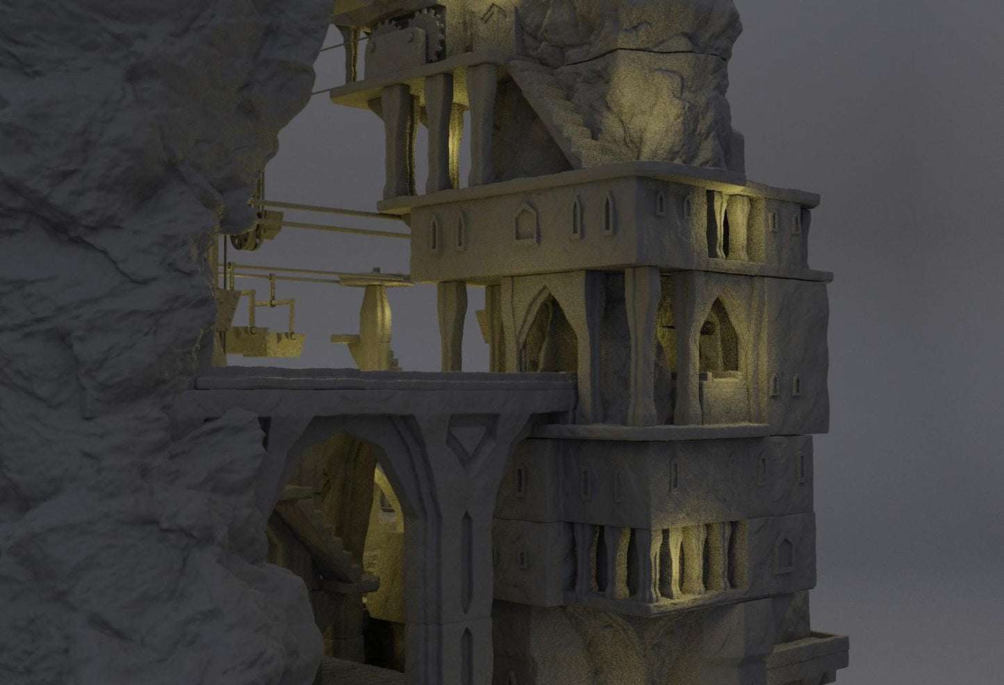Dwarf Forge Complex | 28mm Scale Model Terrain | D&D TTRPG Playable 3D Printed Building | MiniatureLand
