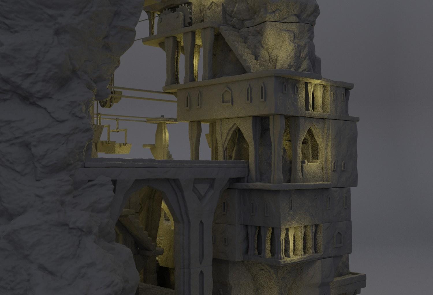 Dwarf Forge Complex | 28mm Scale Model Terrain | D&D TTRPG Playable 3D Printed Building | MiniatureLand