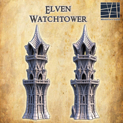Elven Watchtower | 28mm Scale Model Terrain | D&D TTRPG Playable 3D Printed Building | MiniatureLand