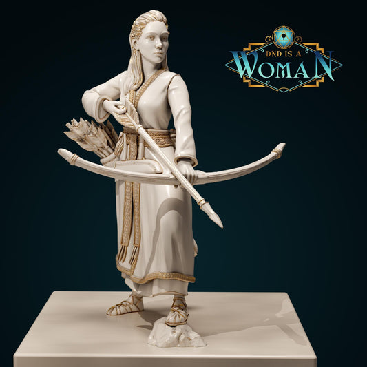 Human Ranger | D&D TTRPG Miniature | DnD Is A Woman | NO BASE