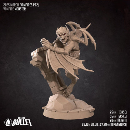 Vampire Monster | TABLETOP SCALE | D&D TTRPG Miniature | Bite the Bullet