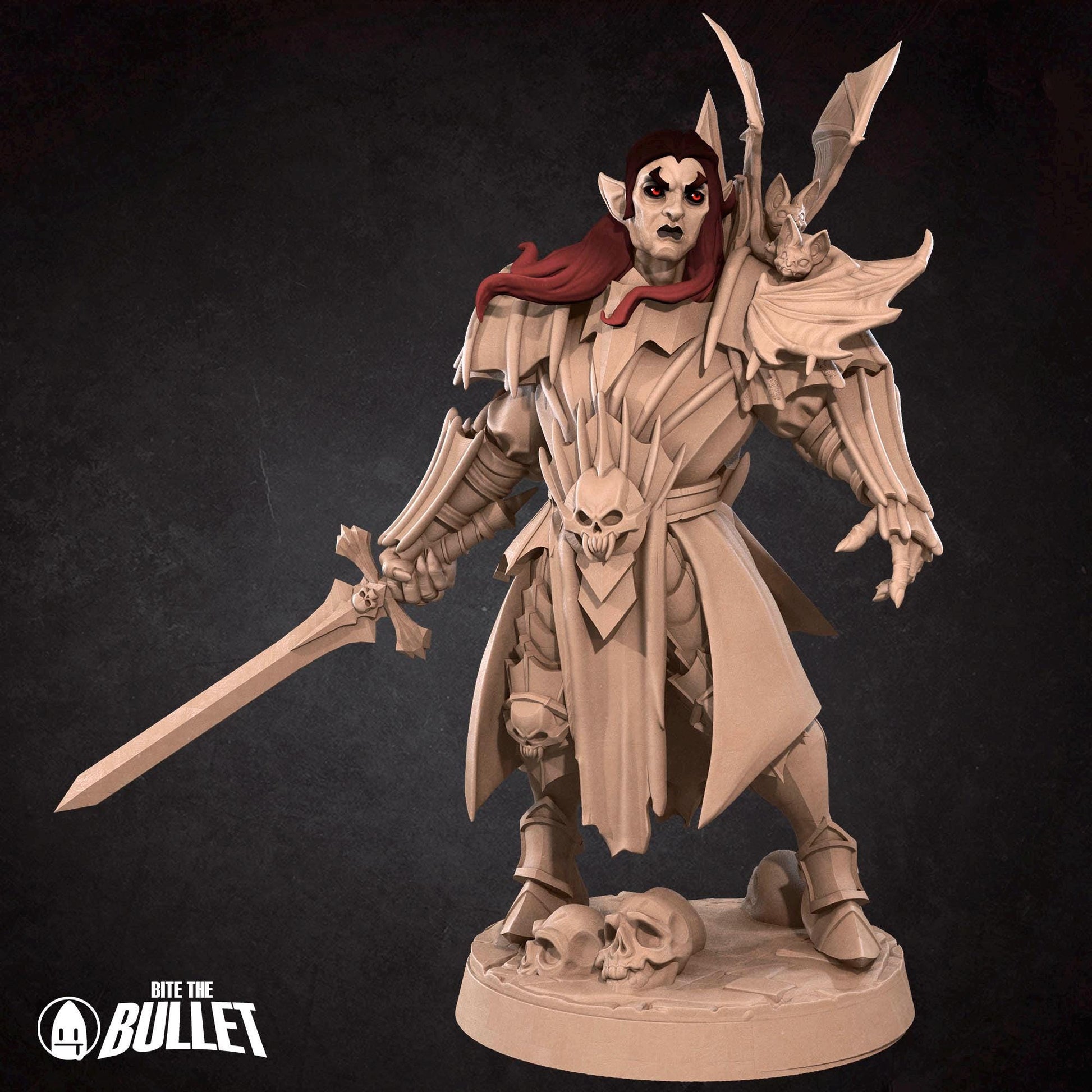 Vampire Necromancer | TABLETOP SCALE | D&D TTRPG Miniature | Bite the Bullet