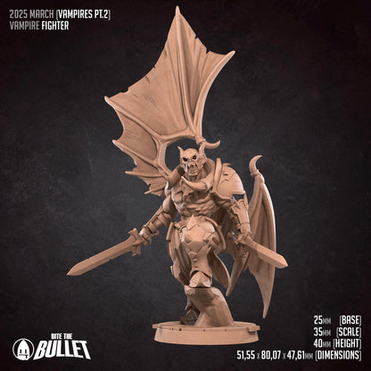 Vampire Fighter | TABLETOP SCALE | D&D TTRPG Miniature | Bite the Bullet