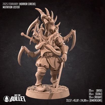 Mutation Jester | D&D Tabletop Gaming Scale Resin Miniature | Bite the Bullet