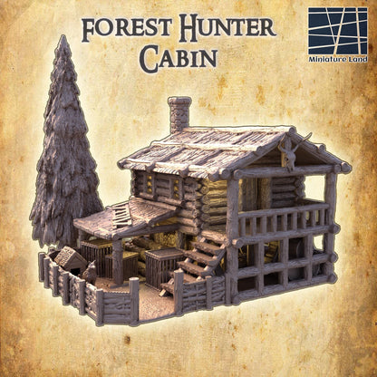 Forest Hunter Cabin | 28mm Scale Model Terrain | D&D TTRPG Playable 3D Printed Building | MiniatureLand