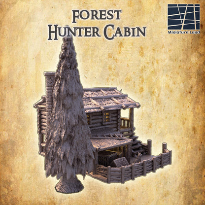 Forest Hunter Cabin | 28mm Scale Model Terrain | D&D TTRPG Playable 3D Printed Building | MiniatureLand