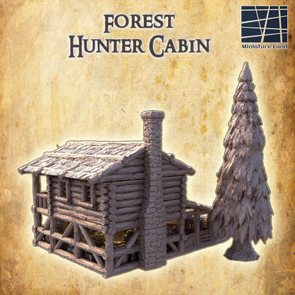 Forest Hunter Cabin | 28mm Scale Model Terrain | D&D TTRPG Playable 3D Printed Building | MiniatureLand