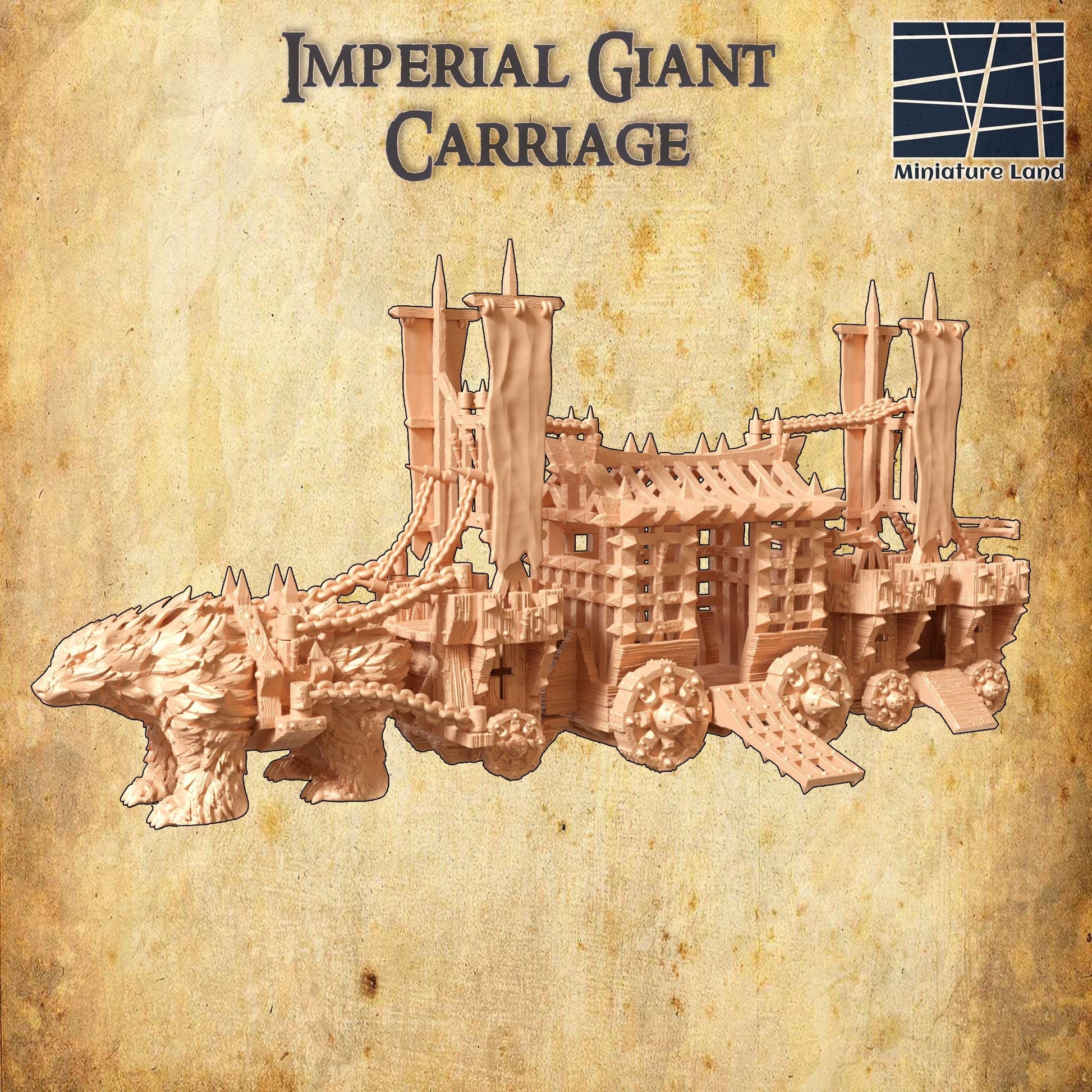 Giant Prison Cart | 28mm Scale Model Terrain | D&D TTRPG Playable 3D Printed Building | MiniatureLand
