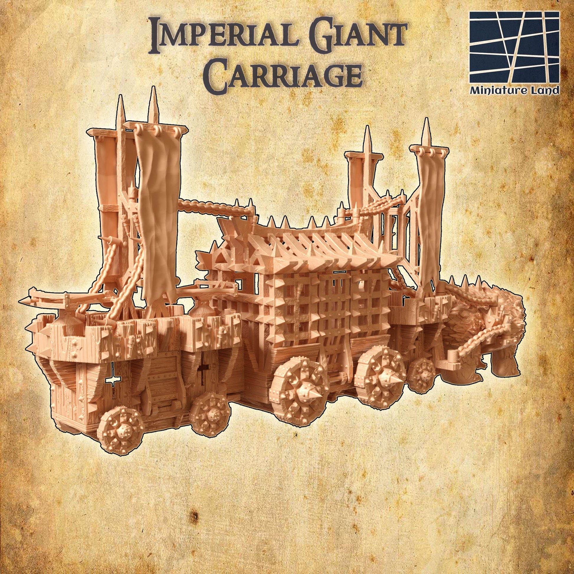 Giant Prison Cart | 28mm Scale Model Terrain | D&D TTRPG Playable 3D Printed Building | MiniatureLand