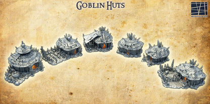 Goblin Huts | 28mm Scale Model Terrain | D&D TTRPG Playable 3D Printed Building | MiniatureLand