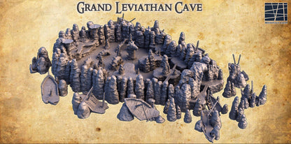 Grand Leviathan Cave | 28mm Scale Model Terrain | D&D TTRPG Playable 3D Printed Building | MiniatureLand