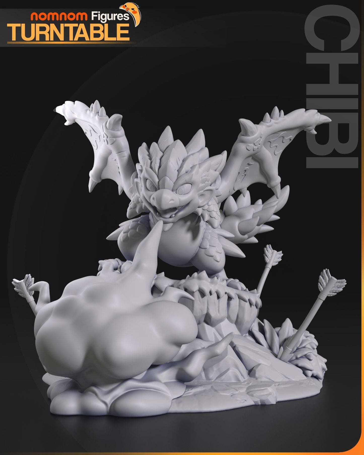 Chibi Monster Wyvern | Resin Garage Kit Figure Game Fan Art | Nomnom Figures