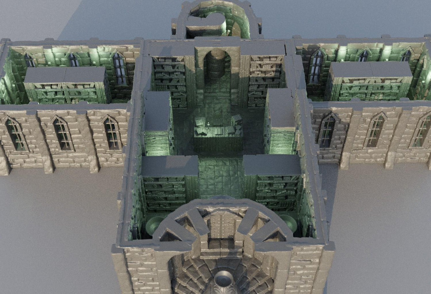 Grand Library | 28mm Scale Model Terrain | D&D TTRPG Playable 3D Printed Building | MiniatureLand