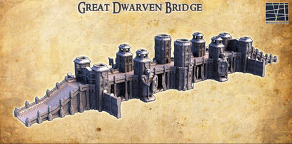 Great Dwarven Bridge | 28mm Scale Model Terrain | D&D TTRPG Playable 3D Printed Building | MiniatureLand