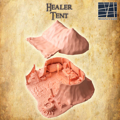 Healer Tent | 28mm Scale Model Terrain | D&D TTRPG Playable 3D Printed Building | MiniatureLand