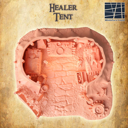 Healer Tent | 28mm Scale Model Terrain | D&D TTRPG Playable 3D Printed Building | MiniatureLand