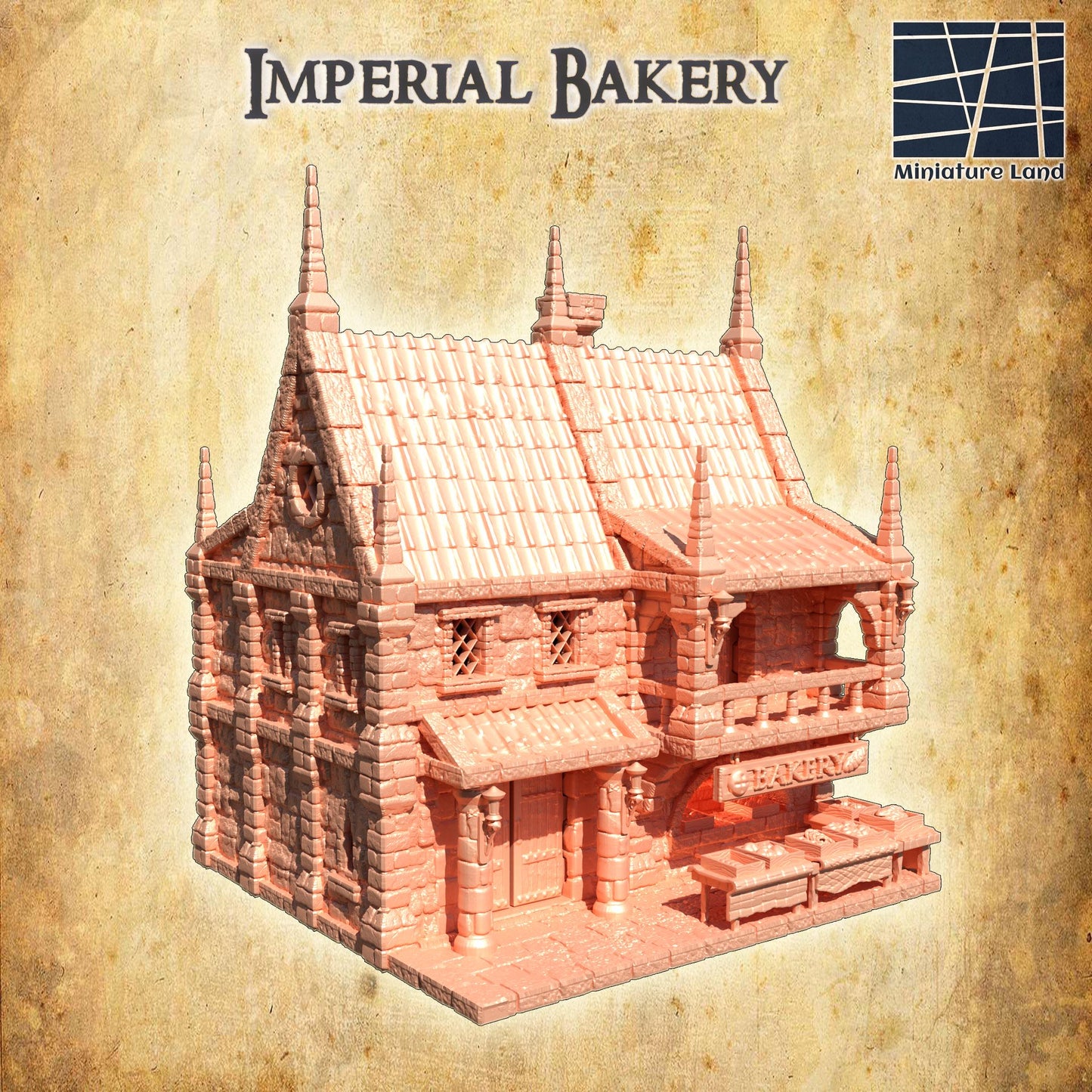 Imperial Bakery | 28mm Scale Model Terrain | D&D TTRPG Playable 3D Printed Building | MiniatureLand