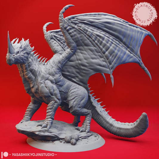 Dragon, Adult Blue | TABLETOP SCALE | D&D TTRPG Monster Miniature | Yasashii Kyojin Studio