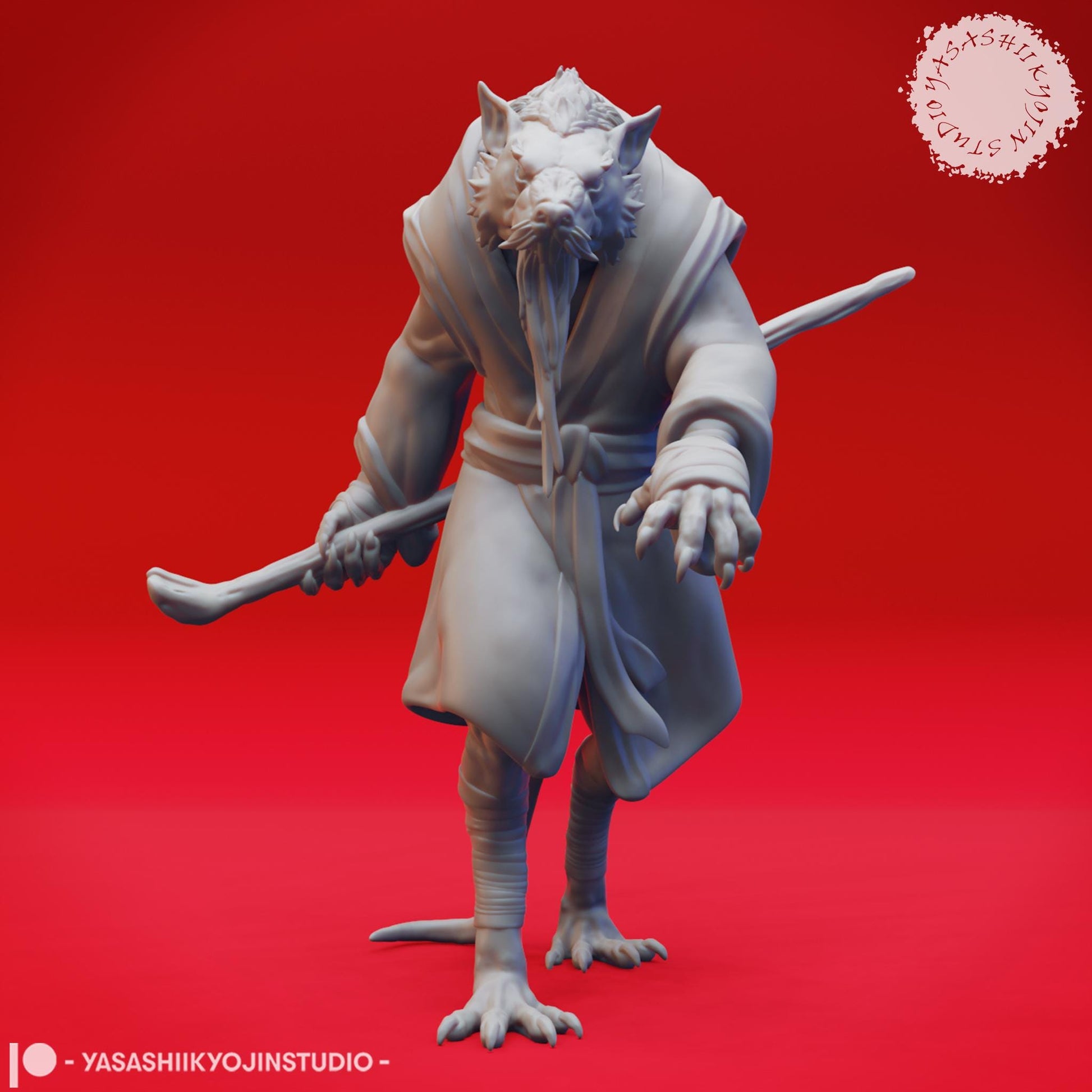 Wererat | TABLETOP SCALE | TTRPG Monster Miniature | Yasashii Kyojin Studio