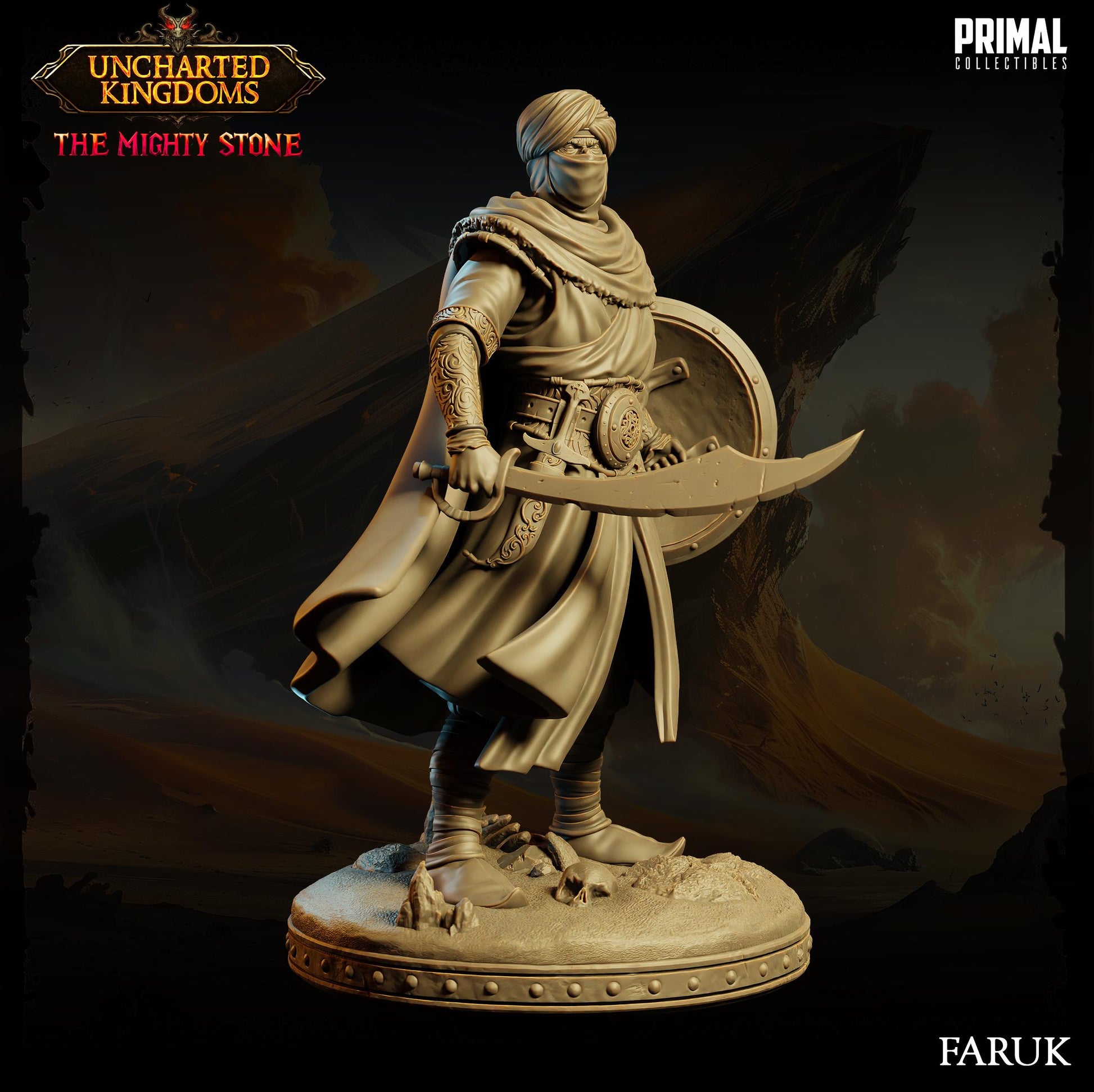 Arabian Army Faruk | Tabletop Scale | TTRPG D&D Miniature | Primal Collectibles