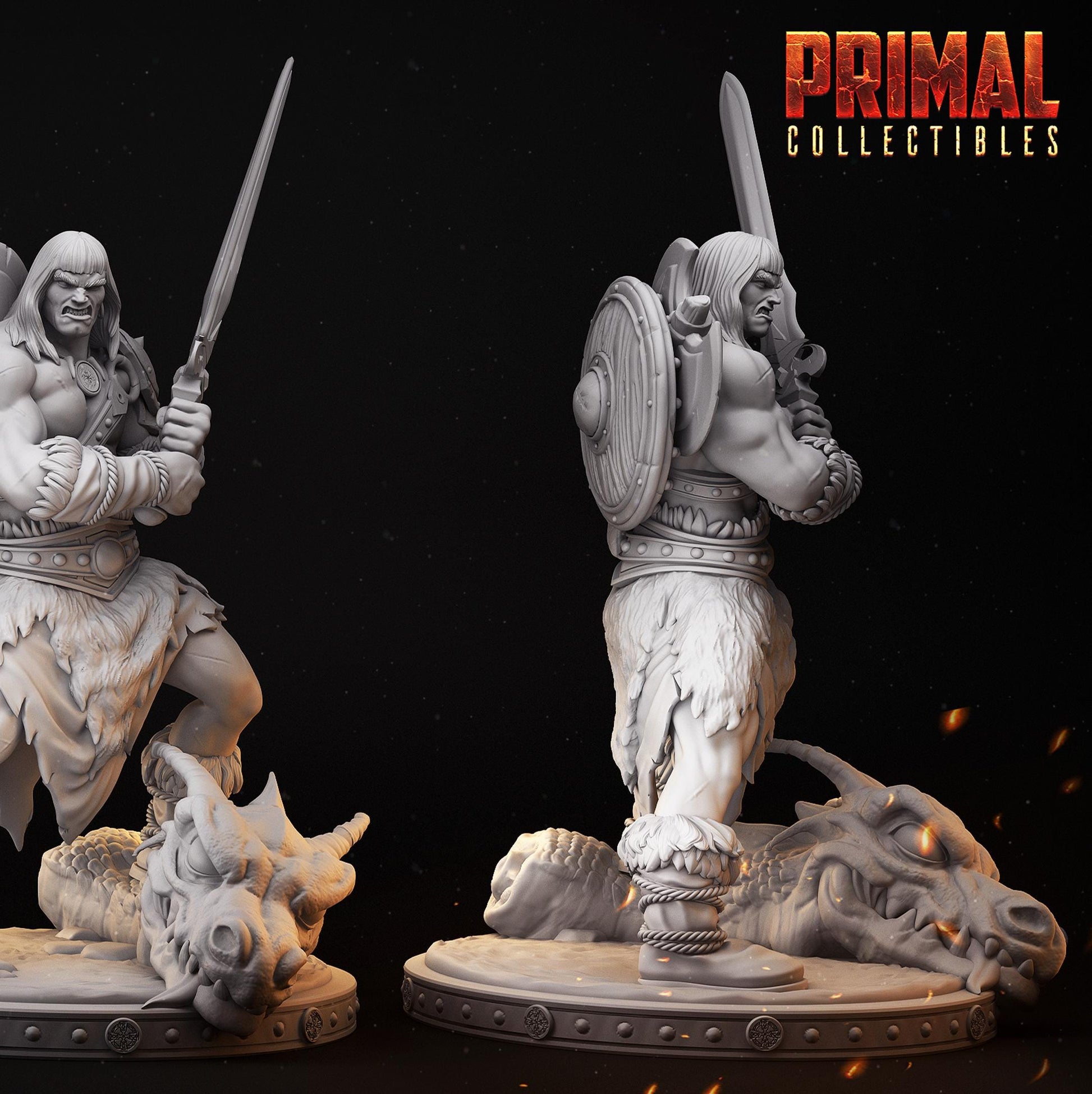 Barbarian Thurkal | Tabletop Scale | TTRPG D&D Miniature | Primal Collectibles