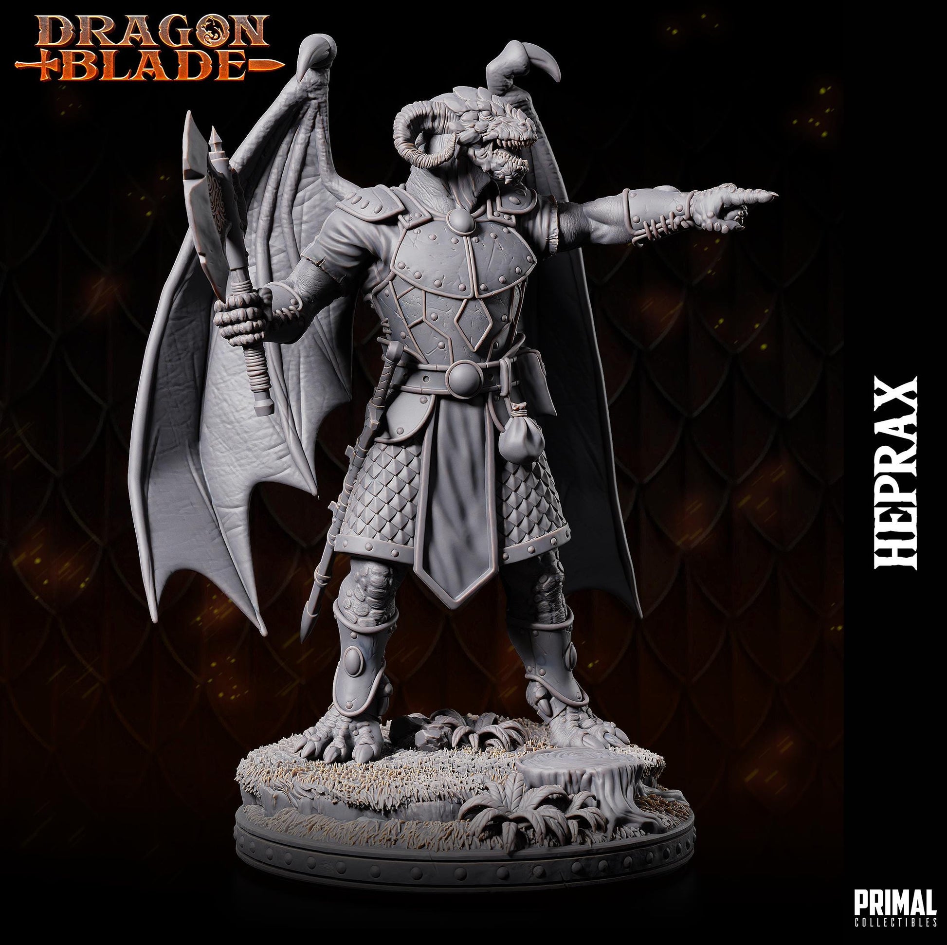 Draconian Heprax | Tabletop Scale | TTRPG D&D Miniature | Primal Collectibles