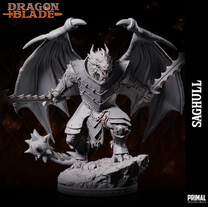Draconian Saghull | Dragonblade | TTRPG D&D Miniature | Primal Collectibles