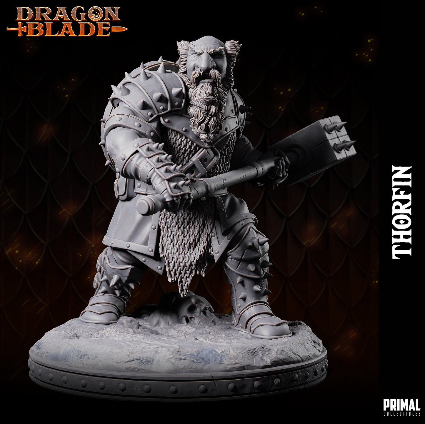 Evil Dwarf Thorfin Hammer | Tabletop Scale | TTRPG D&D Miniature | Primal Collectibles