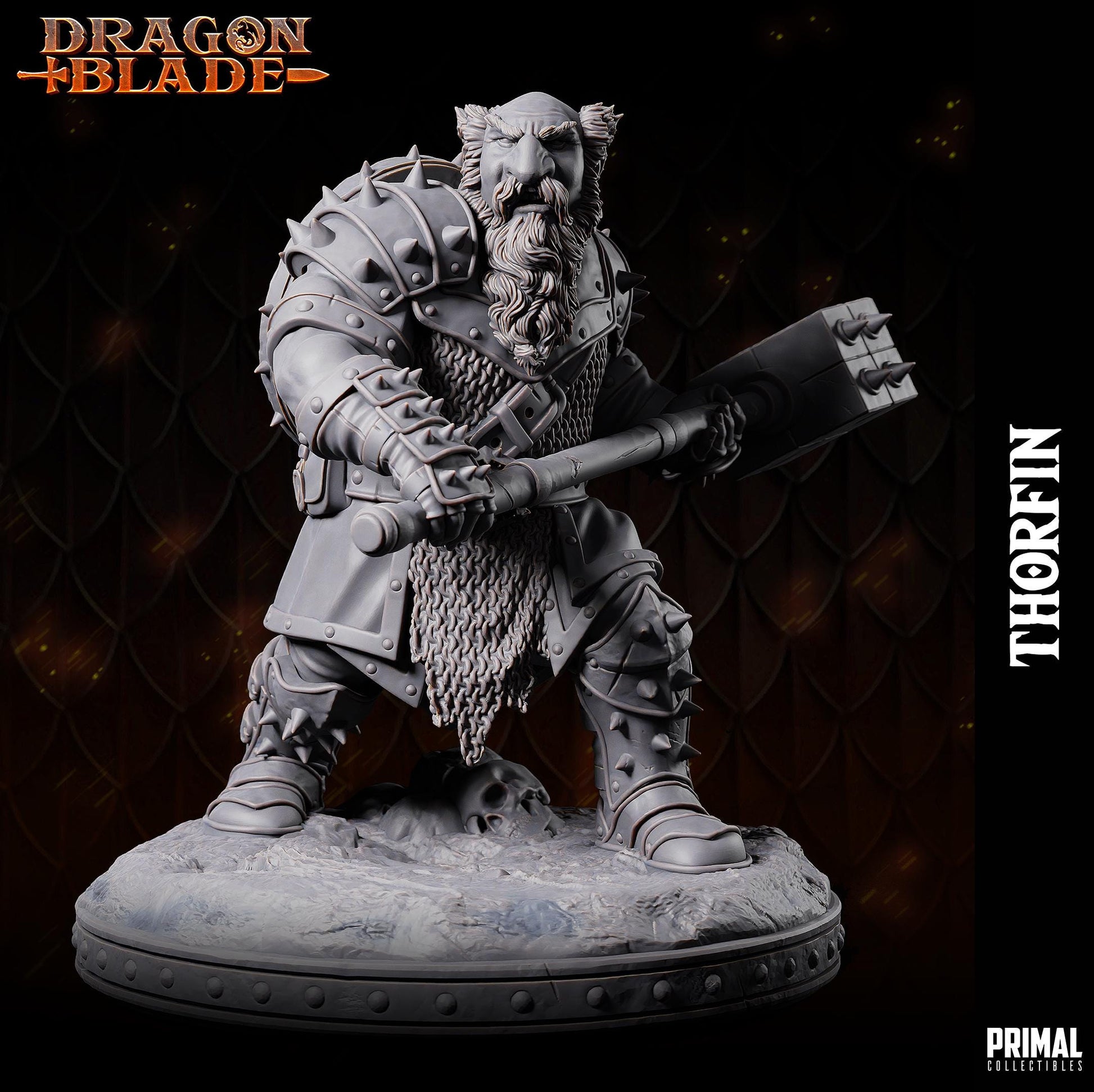 Evil Dwarf Thorfin Hammer | Tabletop Scale | TTRPG D&D Miniature | Primal Collectibles