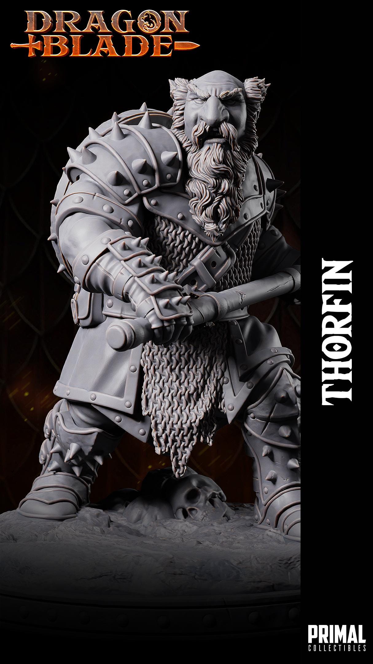 Evil Dwarf Thorfin Hammer | Tabletop Scale | TTRPG D&D Miniature | Primal Collectibles