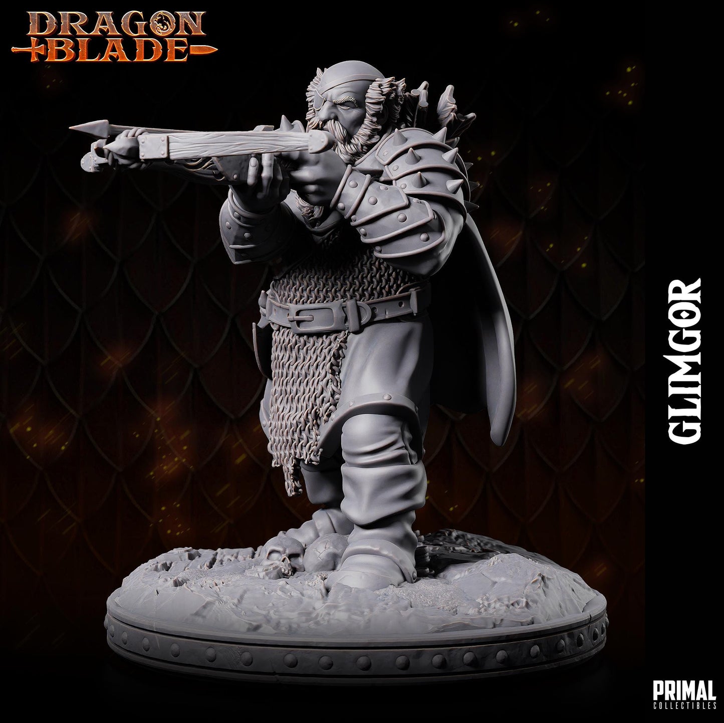 Evil Dwarf Glimgor Crossbow | Tabletop Scale | TTRPG D&D Miniature | Primal Collectibles