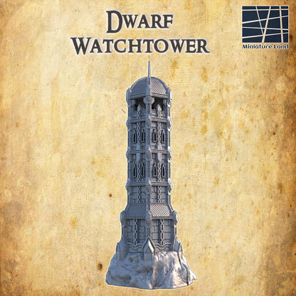 Dwarf Watchtower | 28mm Scale Model Terrain | D&D TTRPG Playable 3D Printed Building | MiniatureLand