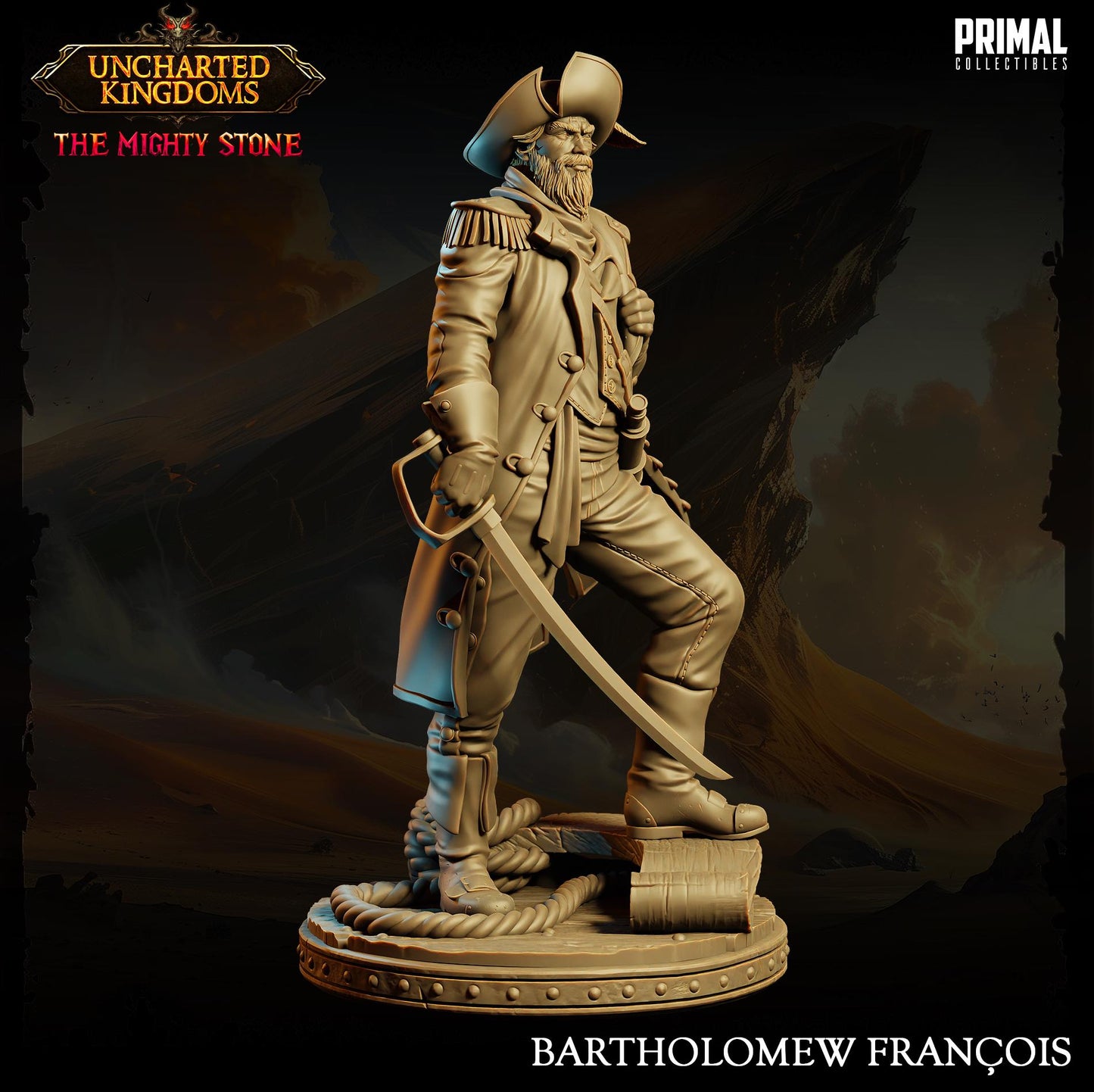 Captain Bartholomew Francois | Tabletop Scale | TTRPG D&D Miniature | Primal Collectibles
