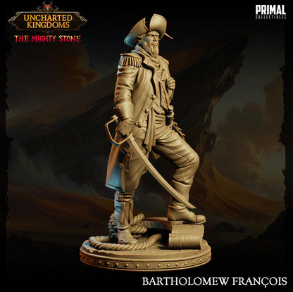 Captain Bartholomew Francois | Uncharted Kingdoms | TTRPG D&D Miniature | Primal Collectibles