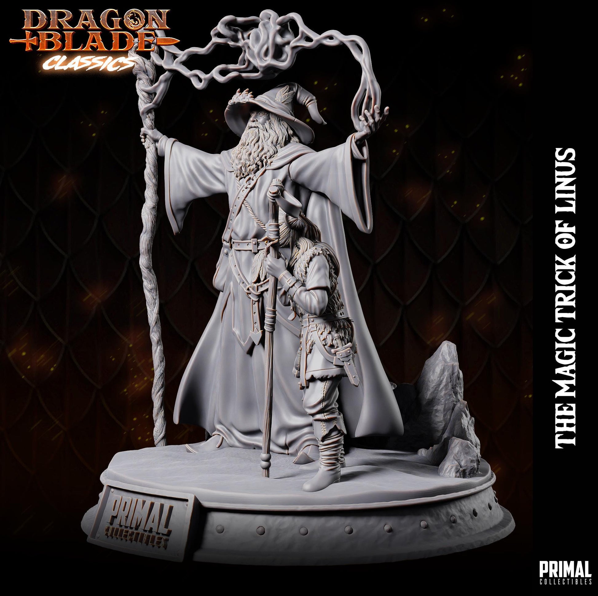 Dragonblade Classics, The Magic Trick Of Linus | Display Scale | TTRPG D&D Miniature | Primal Collectibles