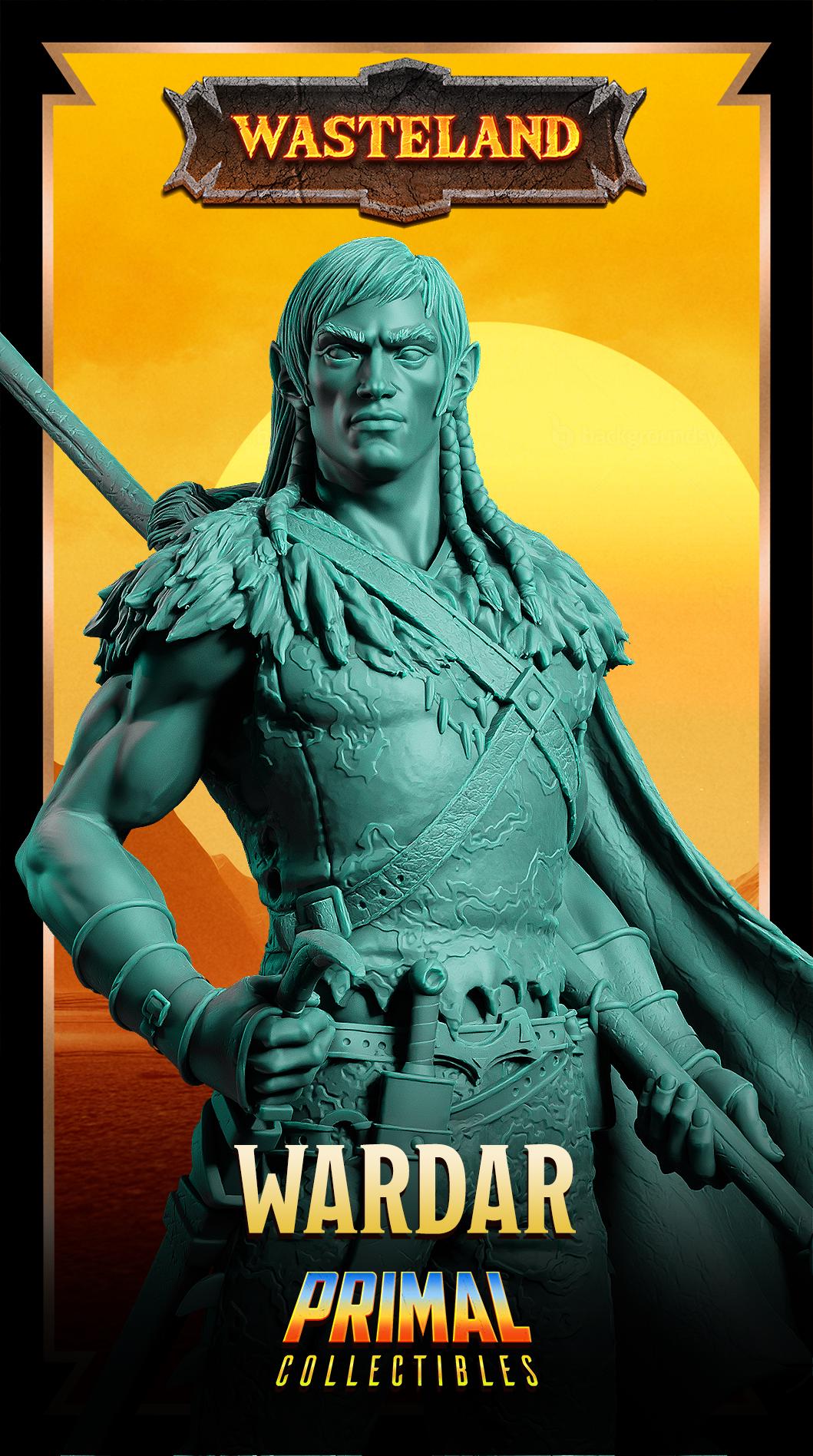 Elf Wardar | Wasteland | Tabletop Scale | TTRPG D&D Miniature | Primal Collectibles