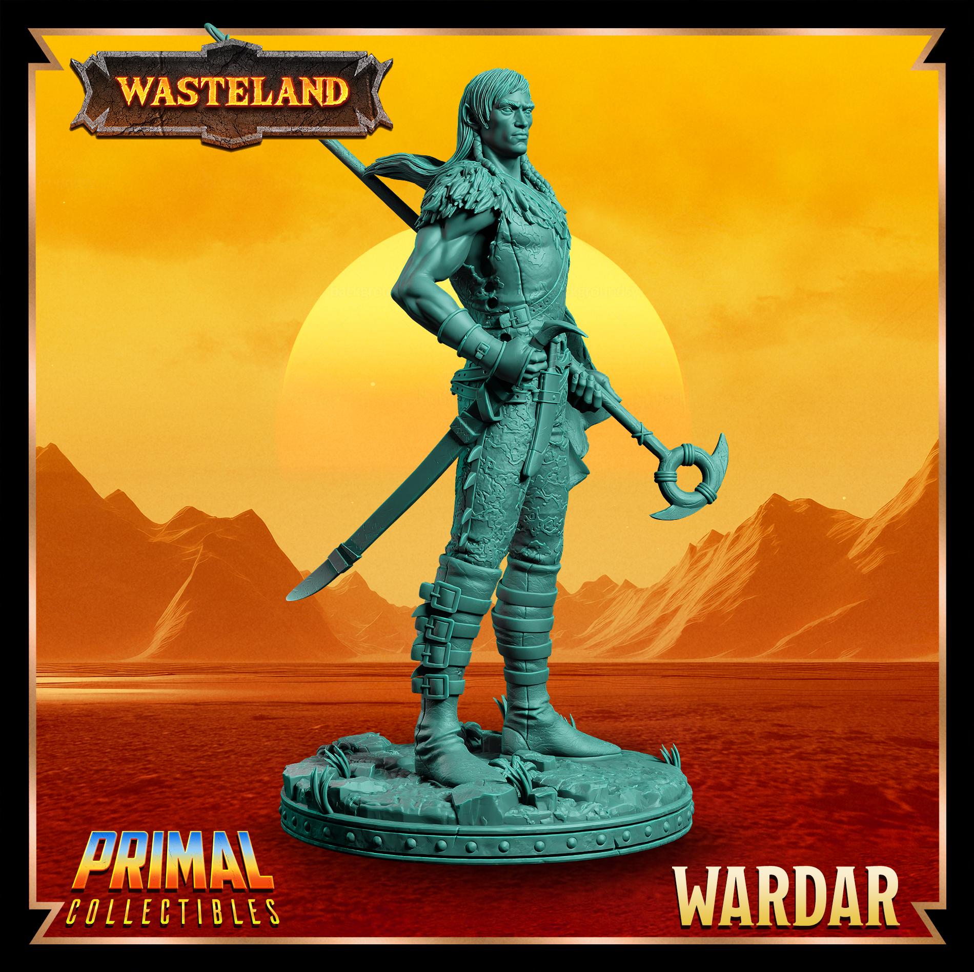 Elf Wardar | Wasteland | Tabletop Scale | TTRPG D&D Miniature | Primal Collectibles
