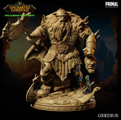 Frost Giant Gekdius | Uncharted Kingdoms | TTRPG D&D Miniature | Primal Collectibles