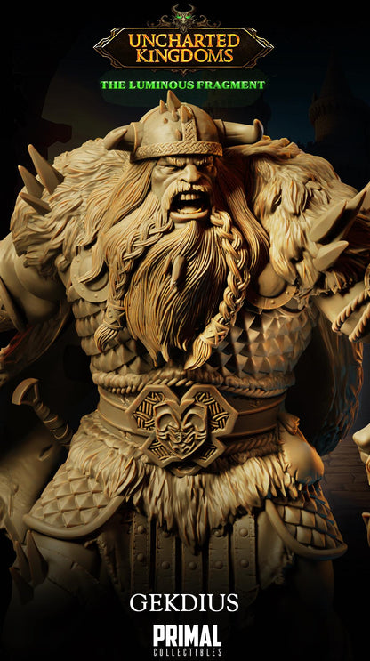 Frost Giant Gekdius | Uncharted Kingdoms | TTRPG D&D Miniature | Primal Collectibles