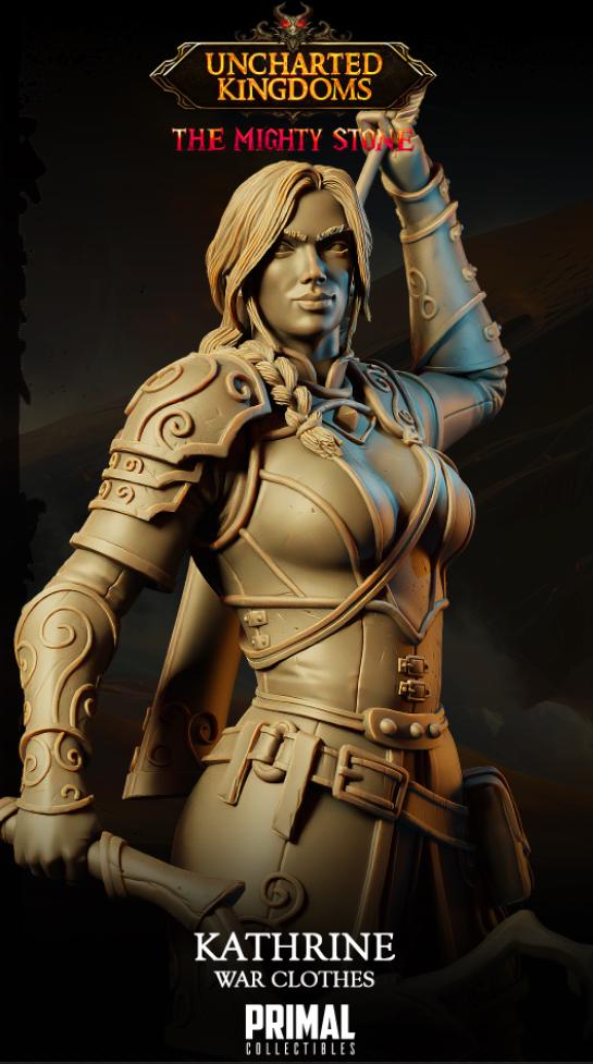 Fighter Kathrine Bromm War Clothes | Tabletop Scale | TTRPG D&D Miniature | Primal Collectibles