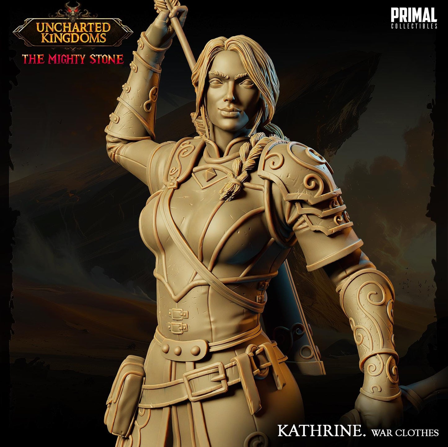 Fighter Kathrine Bromm War Clothes | Tabletop Scale | TTRPG D&D Miniature | Primal Collectibles
