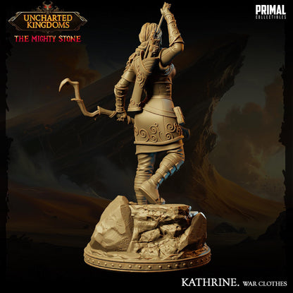 Fighter Kathrine Bromm War Clothes | Uncharted Kingdoms | TTRPG D&D Miniature | Primal Collectibles