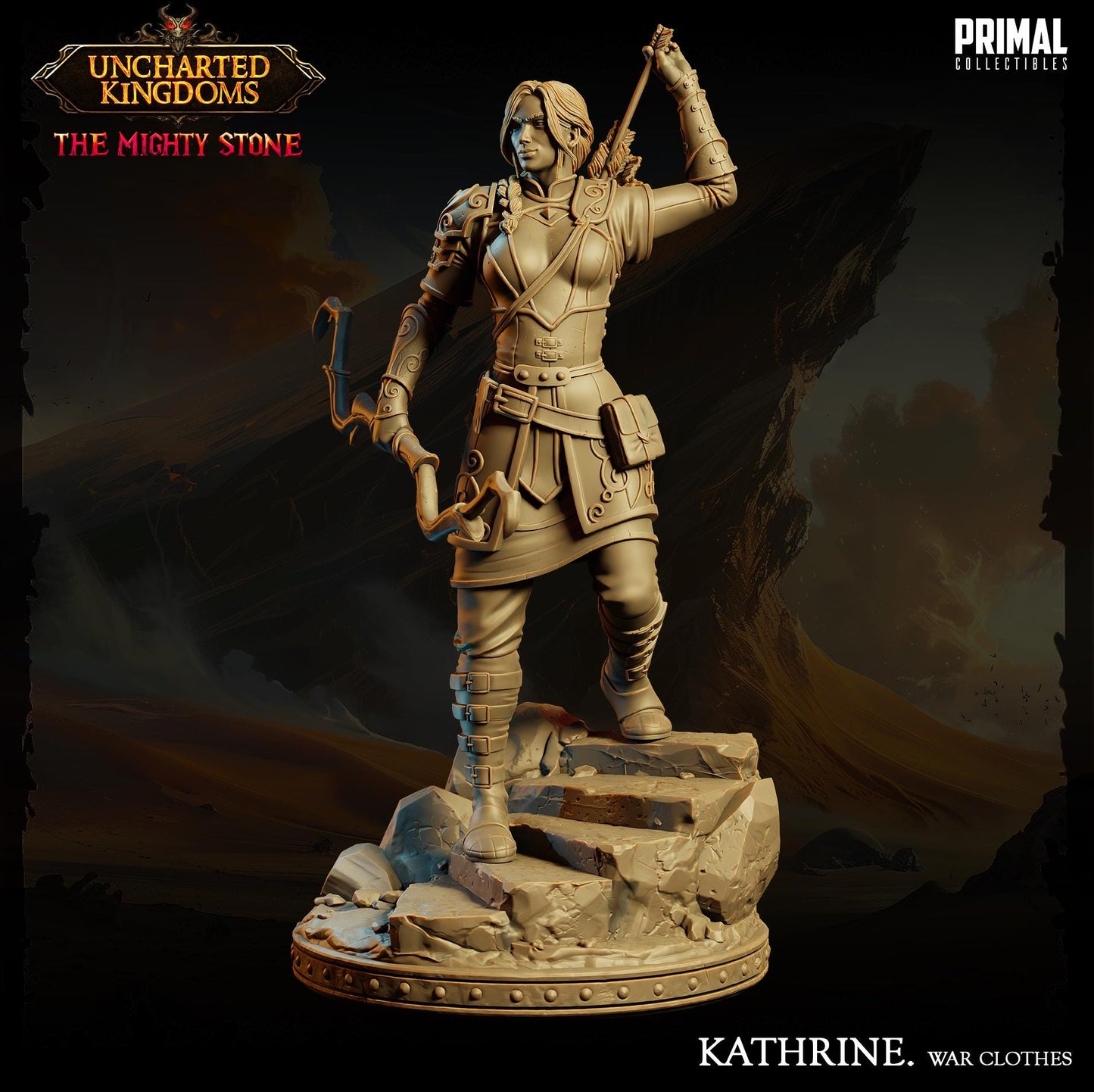Fighter Kathrine Bromm War Clothes | Tabletop Scale | TTRPG D&D Miniature | Primal Collectibles