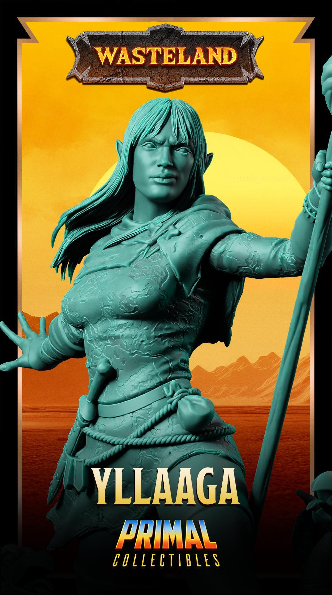 Half Elf Yllaaga | Wasteland | Tabletop Scale | TTRPG D&D Miniature | Primal Collectibles
