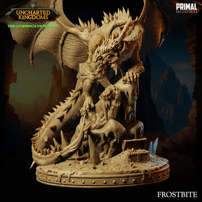 Ice Dragon Frostbite | Uncharted Kingdoms | TTRPG D&D Miniature | Primal Collectibles