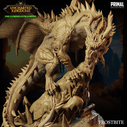 Ice Dragon Frostbite | Uncharted Kingdoms | TTRPG D&D Miniature | Primal Collectibles